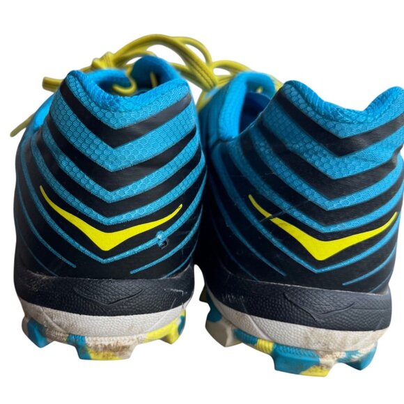 Hoka One One Evo Jawz Vibram Trail Running Shoes Size 9.5 M Blue & Yellow - Picture 3 of 14